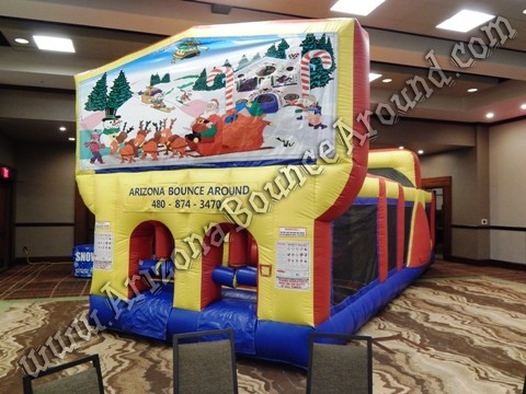 Christmas themed inflatable obstacle course